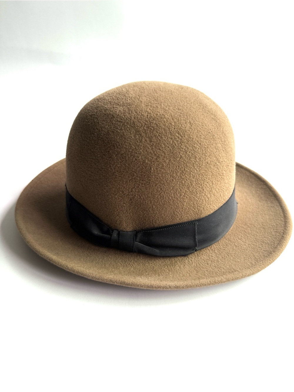Vintage Makins New York Felt Bowler Hat Tan S/M